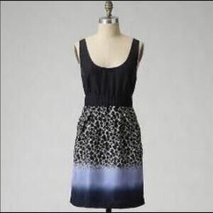 Anthropologie Maeve Silk Black Ombre Dress